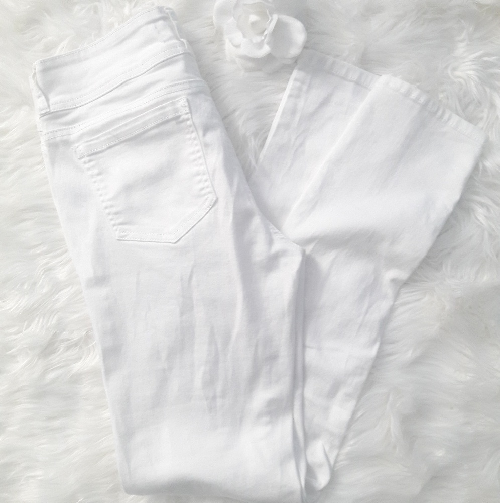 Wax White Stretch Jeans Straight Leg